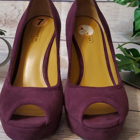 Coach Suede Breana Plum Heel - Picture 5 of 12